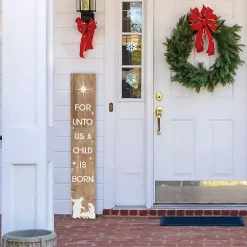 Outdoor Christmas Decorations>Kirklands Home A Child is Born Porch Board Brown