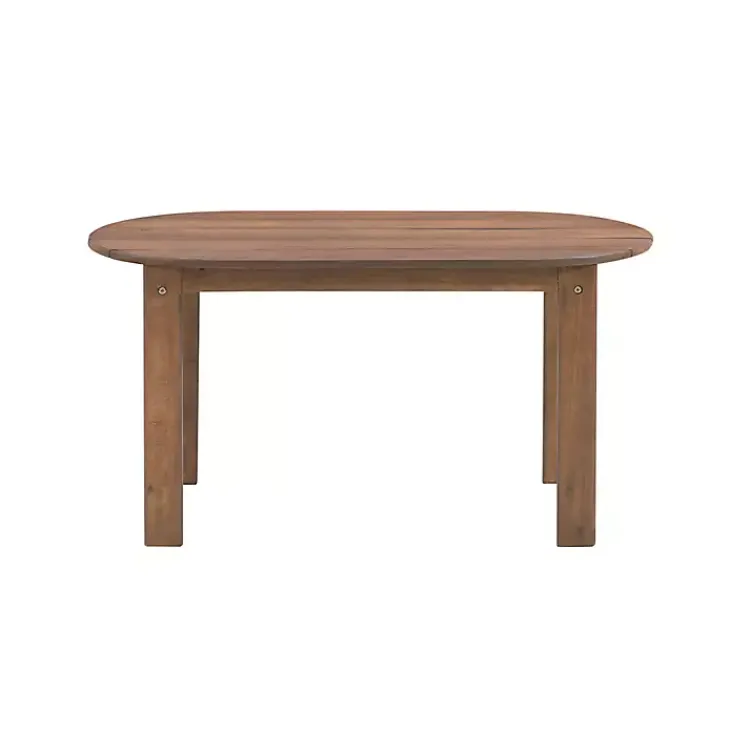 Kirklands Home Acorn Acacia Wood Oval Adirondack Coffee Table Brown New