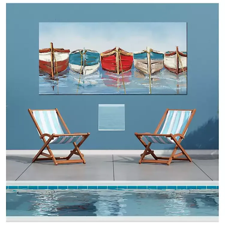 Kirklands Home All in a Row Outdoor Canvas Art Print Blue Discount