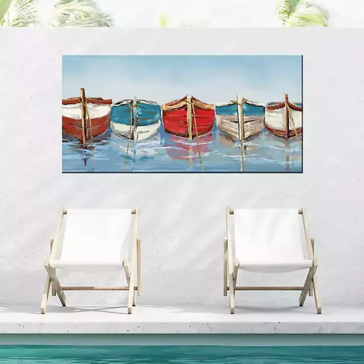 Kirklands Home All in a Row Outdoor Canvas Art Print Blue Discount