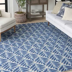 Kirklands Home Aloha Botanical Indoor/Outdoor Rug, 3x5 Blue Sale