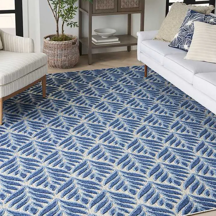 Kirklands Home Aloha Botanical Indoor/Outdoor Rug, 6x9 Blue Discount