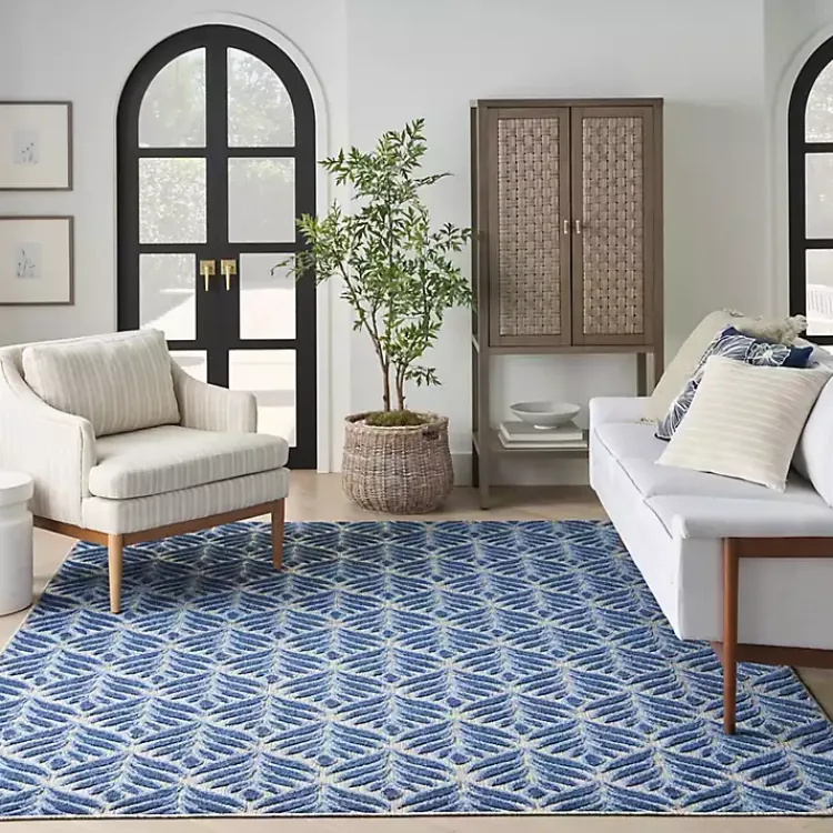 Kirklands Home Aloha Botanical Indoor/Outdoor Rug, 6x9 Blue Discount