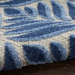 Kirklands Home Aloha Botanical Indoor/Outdoor Rug, 7x10 Blue Best