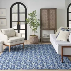 Kirklands Home Aloha Blue Botanical Indoor/Outdoor Area Rug, 9x12 Best