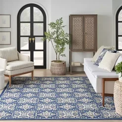 Kirklands Home Aloha Blue Geometric Indoor/Outdoor Area Rug, 9x12 Discount