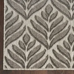 Kirklands Home Aloha Botanical Indoor/Outdoor Rug, 7x10 Gray Outlet