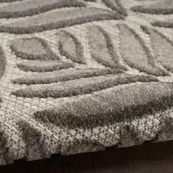 Kirklands Home Aloha Botanical Indoor/Outdoor Rug, 7x10 Gray Outlet