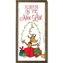 Christmas Art & Wall Decor>Kirklands Home Always on the Nice List Wall Plaque
