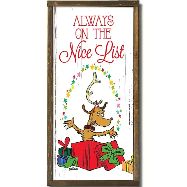Christmas Art & Wall Decor>Kirklands Home Always on the Nice List Wall Plaque