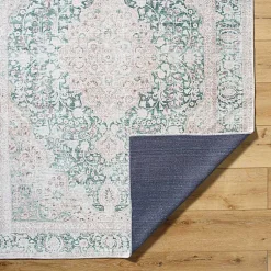 Kirklands Home Amelie Green Traditional Washable Area Rug, 5x7 Sale