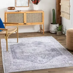 Kirklands Home Amelie Navy Blue Classic Washable Area Rug, 8x12 Outlet