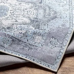 Kirklands Home Amelie Silver Classic Washable Area Rug, 6x9 Blue Sale