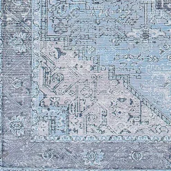 Kirklands Home Amelie Silver Classic Washable Area Rug, 6x9 Blue Sale
