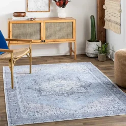 Kirklands Home Amelie Silver Classic Washable Area Rug, 7x10 Blue Sale