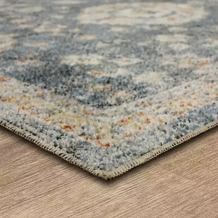 Kirklands Home Anthracite Granary Floral Area Rug, 8x10 Blue