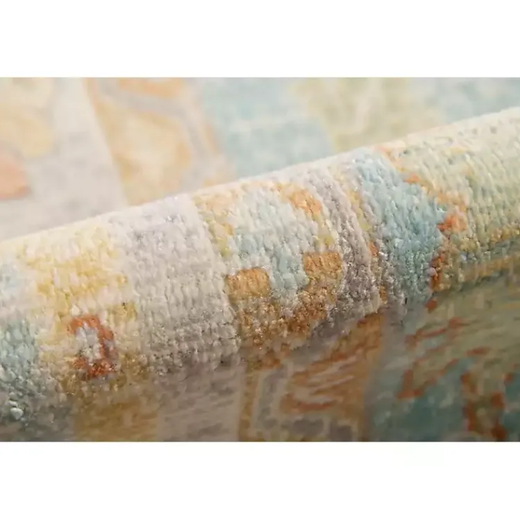 Kirklands Home Aqua and Beige Bohemian Area Rug, 5x8 Clearance