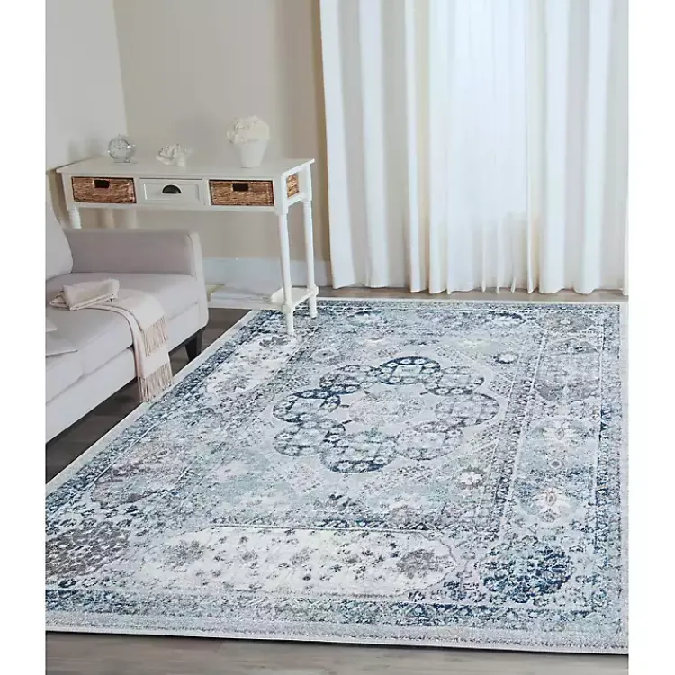 Kirklands Home Aqua and Gray Alex Area Rug, 5x7 Discount