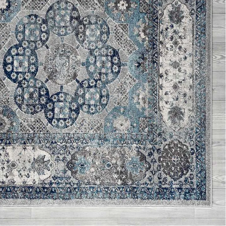 Kirklands Home Aqua and Gray Alex Area Rug, 5x7 Discount