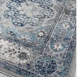Kirklands Home Aqua and Gray Alex Loomed Area Rug, 7x9 Best