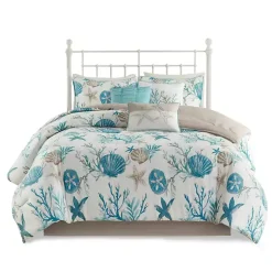 Kirklands Home Aqua Coastal 7-pc. King Comforter Set New