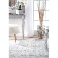 Kirklands Home Aqua Rio Vintage Area Rug, 5x7 Blue Discount