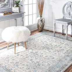 Kirklands Home Aqua Rio Vintage Area Rug, 4x6 Discount