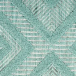 Kirklands Home Aqua Teal Diamond Indoor/Outdoor Area Rug, 5x7 Blue Best