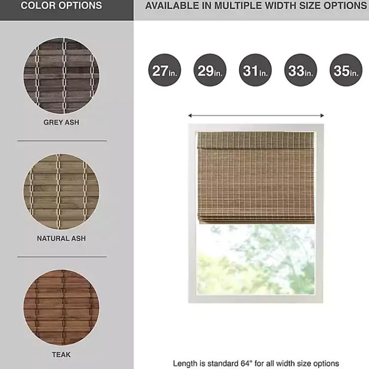 Kirklands Home Ash Bamboo Light Filtering Roman Shade, 29 in. Brown Online
