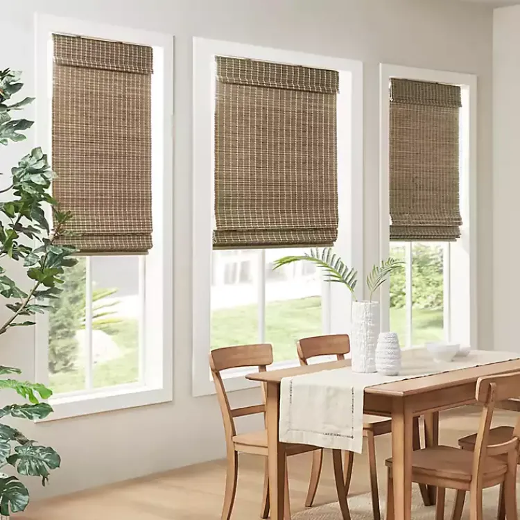 Kirklands Home Ash Bamboo Light Filtering Roman Shade, 33 in. Brown Best