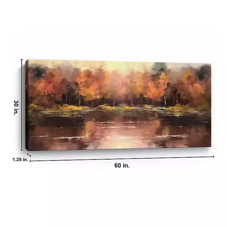 Fall>Kirklands Home Autumn Lake Canvas Art Print, 60x30 in.