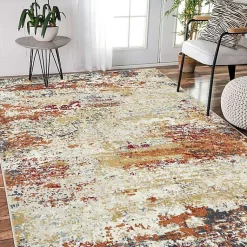 Kirklands Home Bastia Ivory Orange Accent Rug, 2x3 Multi Sale
