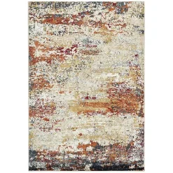 Kirklands Home Bastia Ivory Orange Area Rug, 7x9 Multi Hot