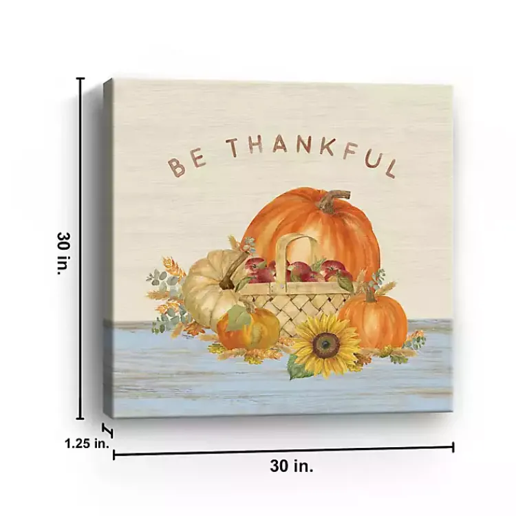 Fall>Kirklands Home Be Thankful Pumpkins Canvas Art Print, 30x30 in.