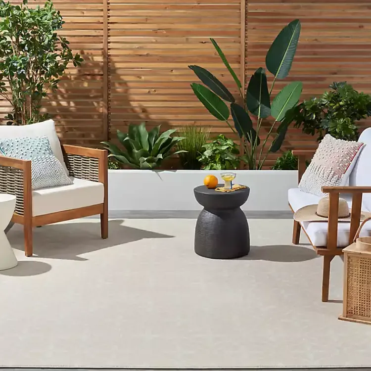Kirklands Home Beige & Ivory Quatrefoil Indoor/Outdoor Rug, 5x7 Best