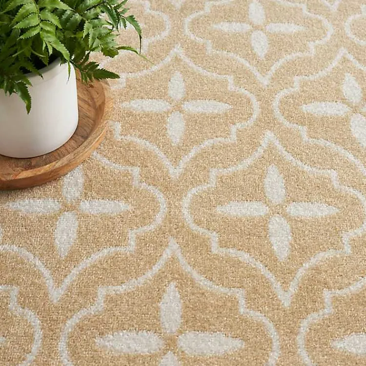 Kirklands Home Beige & Ivory Quatrefoil Indoor/Outdoor Rug, 5x7 Best