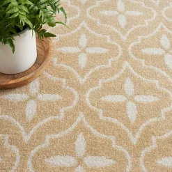 Kirklands Home Beige & Ivory Quatrefoil Indoor/Outdoor Rug, 8x10 Discount