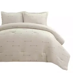 Kirklands Home Beige Clip Jacquard 3-pc. King Comforter Set Tan New