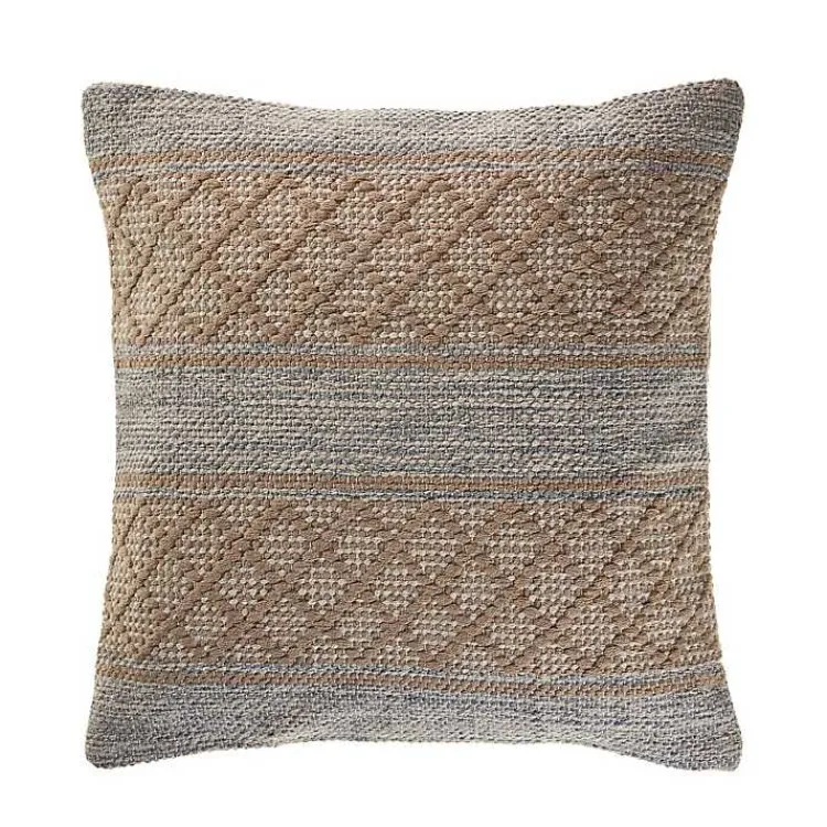 Pillows>Kirklands Home Beige Criss Cross Accent Pillow Brown
