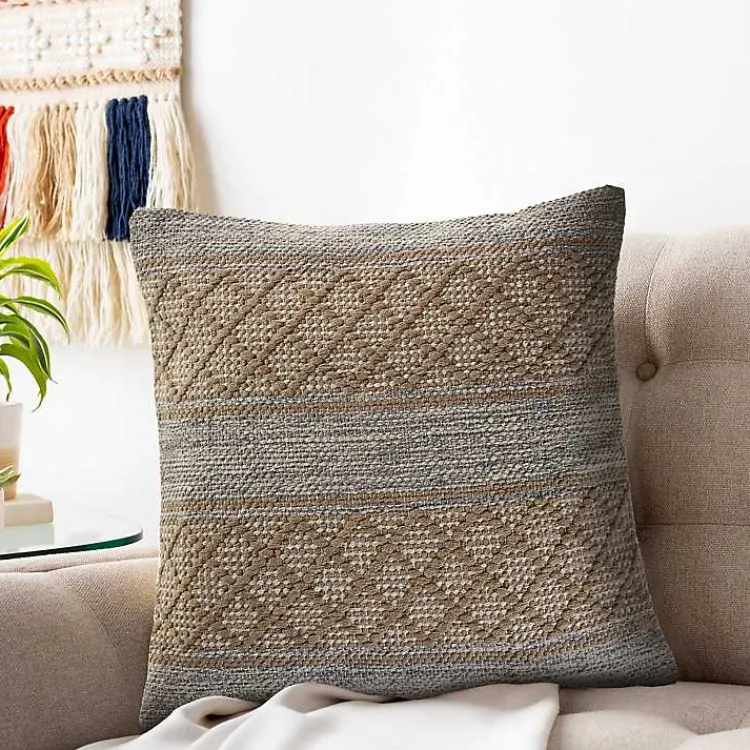 Pillows>Kirklands Home Beige Criss Cross Accent Pillow Brown