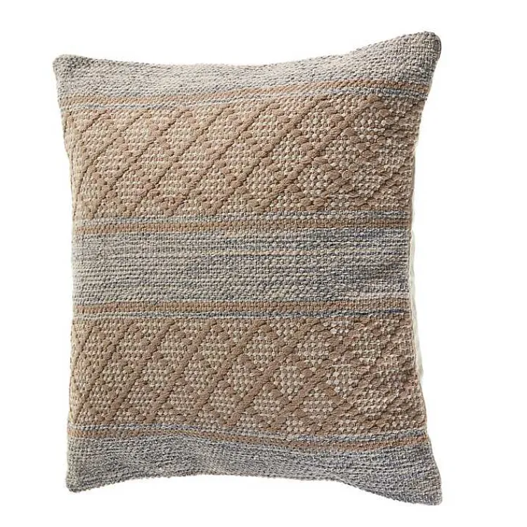 Pillows>Kirklands Home Beige Criss Cross Accent Pillow Brown