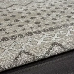 Kirklands Home Beige Geometric Stripe Washable Area Rug, 7x9 Hot