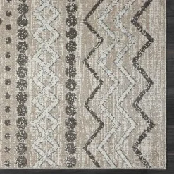 Kirklands Home Beige Geometric Stripe Washable Area Rug, 7x9 Hot