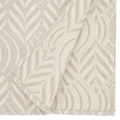 Kirklands Home Beige Jacquard Leaf Tablecloth, 72 in. Brown Hot