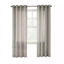 Kirklands Home Beige Linen Light Filtering Curtain Panel, 95 in. Brown Outlet