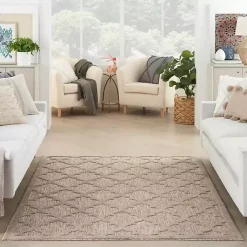 Kirklands Home Beige Trellis Indoor/Outdoor Area Rug, 5x7 Tan Hot