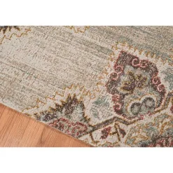 Kirklands Home Beige Vintage Medallion Round Area Rug, 6 ft. Brown Outlet