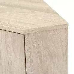 Kirklands Home Birch Wood Finish Corner Cabinet Tan New