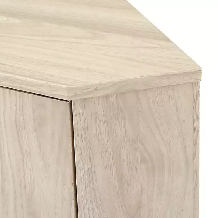 Kirklands Home Birch Wood Finish Corner Cabinet Tan New