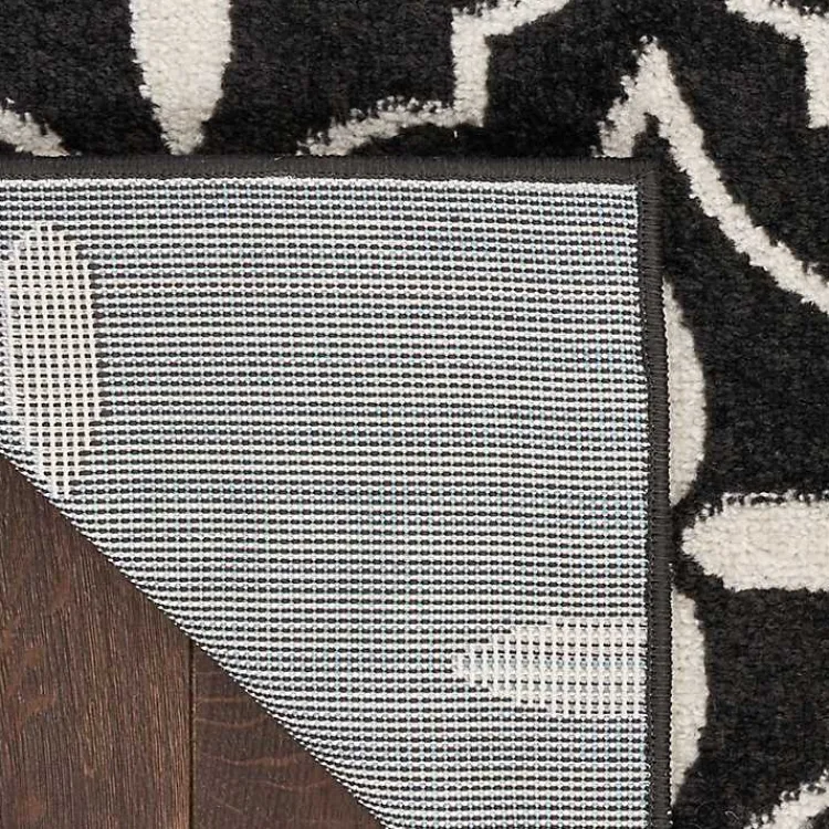 Kirklands Home Black & Ivory Quatrefoil Indoor/Outdoor Rug, 4x6 New